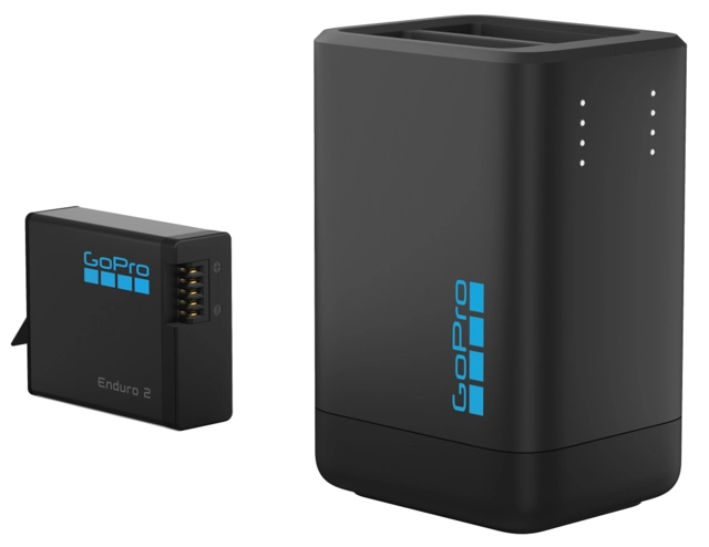 GoPro Dual Battery Charger/Enduro 2 Batt For MISSION 1 Series + HERO13 Black 