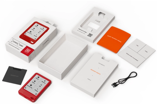 Ledger Nano Gen 5 Cherry Red, inc Recovery Key 