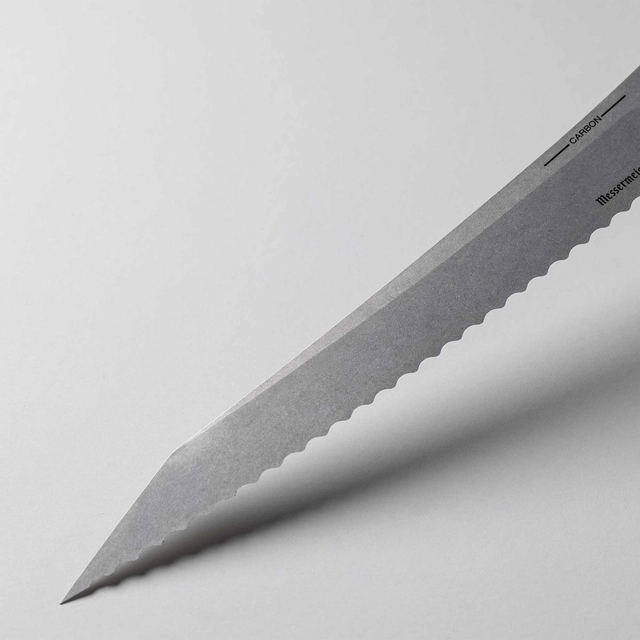 Messermeister Carbon 23cm Scalloped Slicer, Bread Knife 