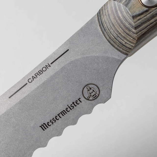 Messermeister Carbon 23cm Scalloped Slicer, Bread Knife 