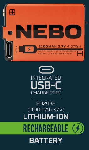 Nebo Rechargeable Battery 1100mAh for Curvbeam 600 