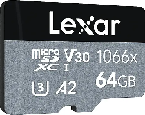 Lexar Pro 1066x 64GB UHS-I microSDHC/microSDXC - R160/W70 - Silver 